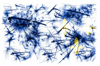 Eski Louisville, Kentucky havai fişek köpüklü bayrak. Yeni yıl 2019 ve Noel partisi konsepti