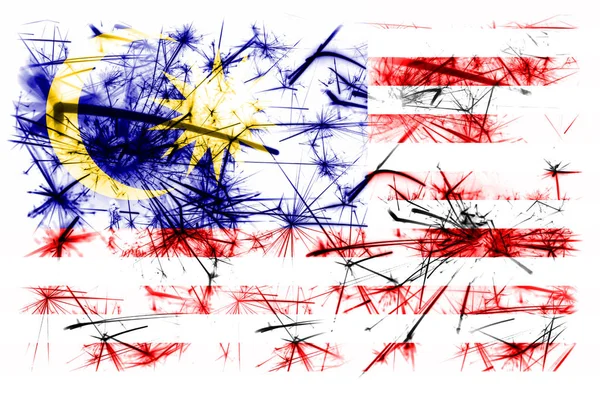 Maleisië Vuurwerk Mousserend Vlag Nieuwjaar 2019 Kerstmis Partij Concept — Stockfoto