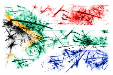 Güney Afrika havai fişek bayrak köpüklü. Yeni yıl 2019 ve Noel partisi konsepti
