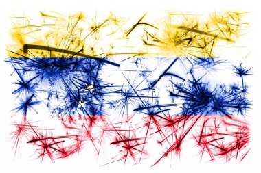Venezuela havai fişek bayrak köpüklü. Yeni yıl 2019 ve Noel partisi konsepti