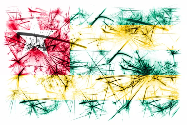 Fuegos Artificiales Togo Bandera Chispeante Año Nuevo 2019 Concepto Fiesta — Foto de Stock