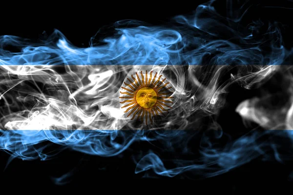 National Flag Argentina Made Colored Smoke Isolated Black Background Abstract — Stock Photo, Image