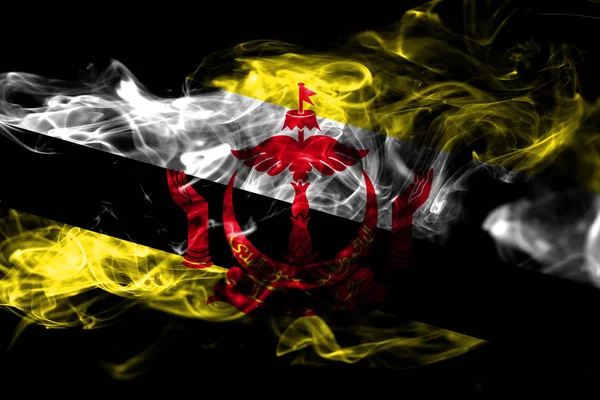 Bandera Nacional Brunei Hecha Humo Color Aislado Sobre Fondo Negro —  Fotos de Stock