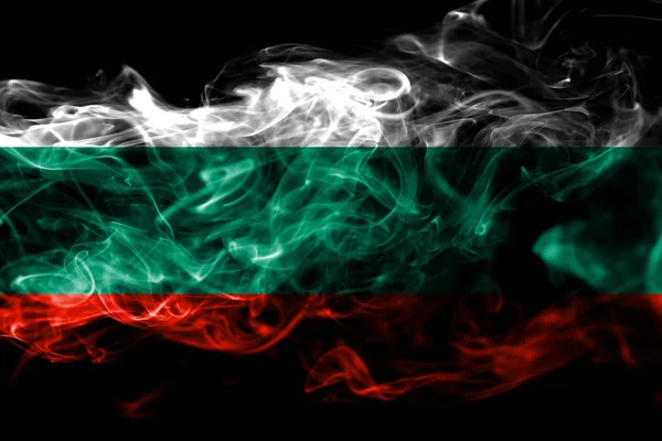 National Flag Bulgaria Made Colored Smoke Isolated Black Background Abstract — Stock Photo, Image