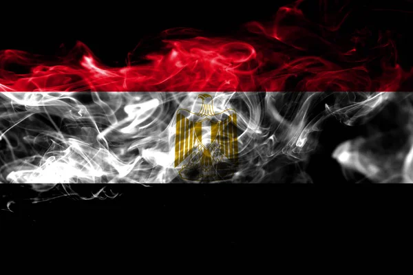 Nationalflagge Ägyptens Aus Farbigem Rauch Isoliert Auf Schwarzem Hintergrund Abstrakte — Stockfoto