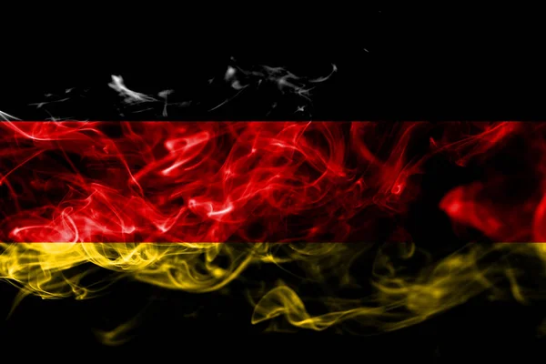 National Flag Germany Made Colored Smoke Isolated Black Background Abstract — Stock Photo, Image