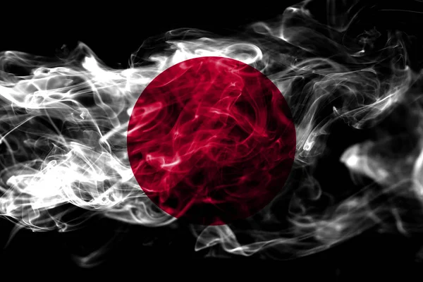 Nationalflagge Japans Aus Farbigem Rauch Isoliert Auf Schwarzem Hintergrund Abstrakte — Stockfoto