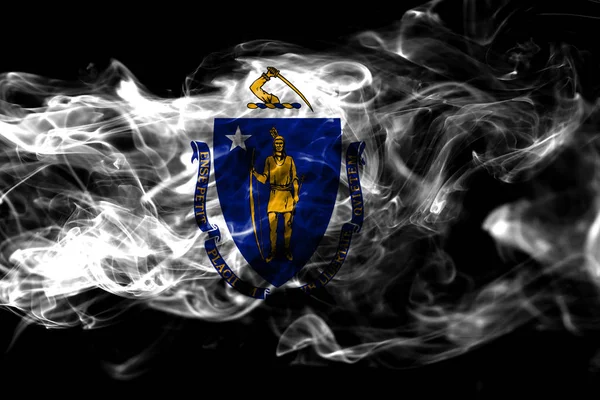 Massachusetts State Smoke Flag United States America — Stock Photo, Image