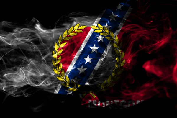 Montgomery City Smoke Flag Alabama State United States America — Stock Photo, Image
