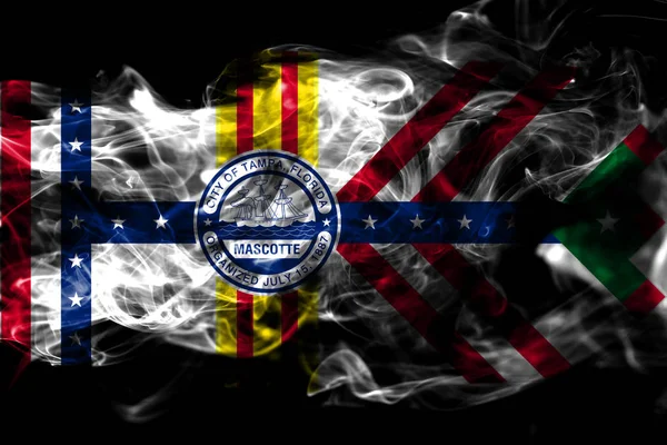 Tampa City Smoke Flag Florida State Ηνωμένες Πολιτείες Της Αμερικής — Φωτογραφία Αρχείου