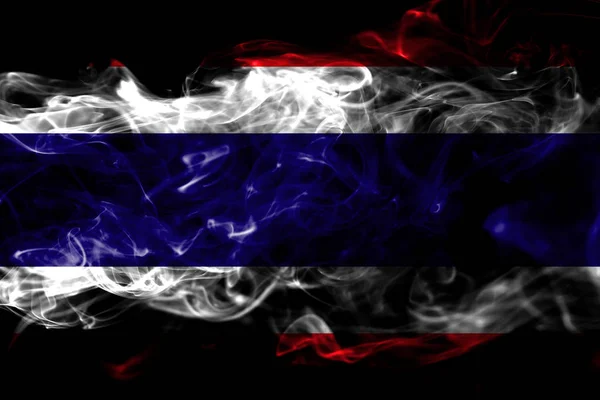 National Flag Thailand Made Colored Smoke Isolated Black Background Abstract — Stock Photo, Image