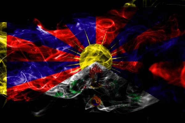 Bandera Nacional Del Tíbet Hecha Humo Color Aislado Sobre Fondo — Foto de Stock