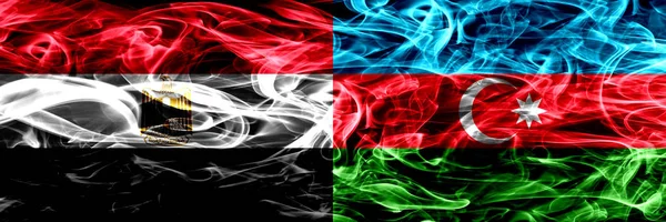 Ägypten Ägypten Azerbaijan Azerbaijani Rauchfahnen Nebeneinander Platziert Dicke Abstrakt Gefärbte — Stockfoto