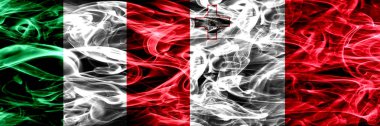 İtalya vs Malta, Malta bayrak yan yana yerleştirilmiş duman. İpeksi duman bayrakları renkli kalın soyut