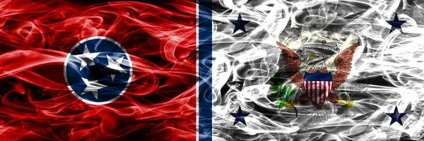 Теннесси Вице Президент Сша Разноцветная Концепция Дымовых Флагов Установленных Бок — стоковое фото