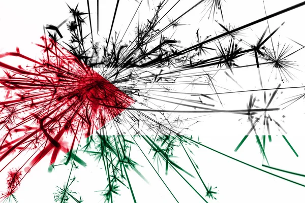 Palestina Vuurwerk Mousserend Vlag Nieuwjaar 2019 Kerstmis Partij Concept — Stockfoto