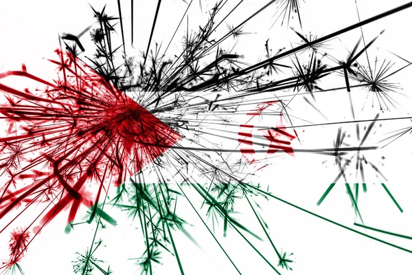 Sahrawi Vuurwerk Mousserend Vlag Nieuwjaar 2019 Kerstmis Partij Concept — Stockfoto