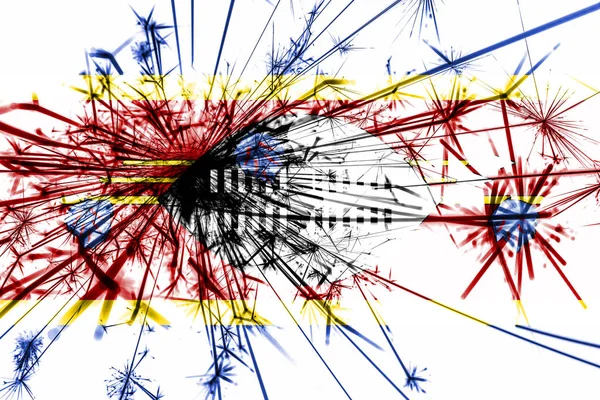 Свазіленд Феєрверк Ігристі Прапор Концепція 2019 Нового Року Різдва Партія — стокове фото