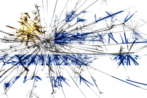 Uruguay Ohňostroje Šumivé Vlajky Nový Rok 2019 Vánoční Večírek Koncept — Stock fotografie