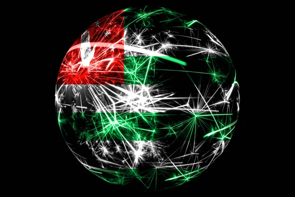 Abstract Abkhazia Sparkling Flag Christmas Ball Holiday Concept Isolated Black — Stockfoto