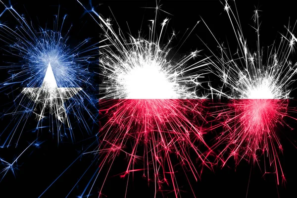 Texas Fyrværkeri Funklende Flag Nytår Jul Nationaldag Koncept Forenede Stater - Stock-foto