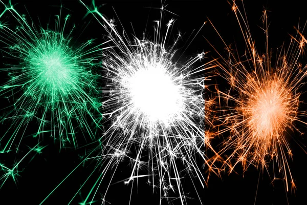 Aplikace Fireworks Irsko Šumivé Vlajky Nový Rok Vánoce Národní Den — Stock fotografie