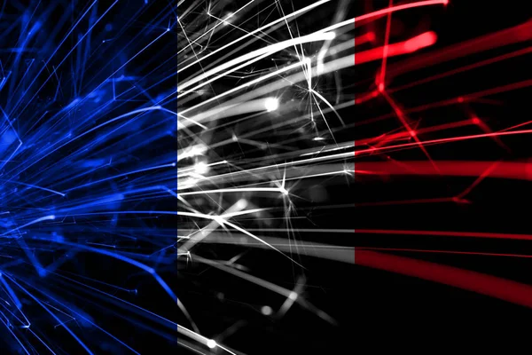 France Abstract Fireworks Sparkling Flag New Year Christmas National Day — Stock Photo, Image