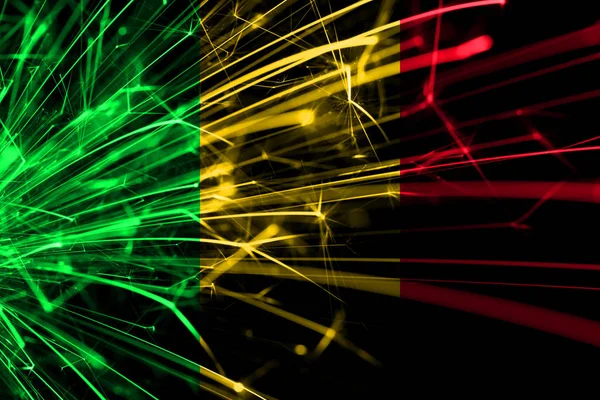 Mali Abstract Fireworks Sparkling Flag New Year Christmas National Day — Stock Photo, Image