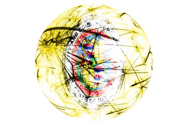 Honolulu, Hawaii havai fişek bayrak top köpüklü. Yeni yıl, yılbaşı ve ulusal gün süsleme ve dekorasyon konsepti