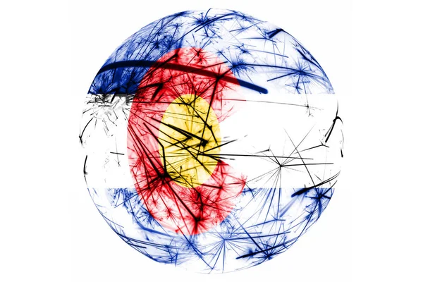 Colorado Vuurwerk Mousserend Vlag Bal Kerstmis Nieuwjaar Nationale Dag Ornament — Stockfoto