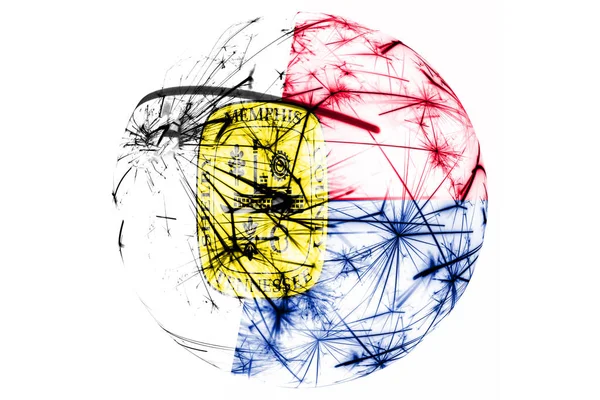 Memphis Tennessee Fyrverkerier Mousserande Flagga Bollen Nytt Jul Och National — Stockfoto