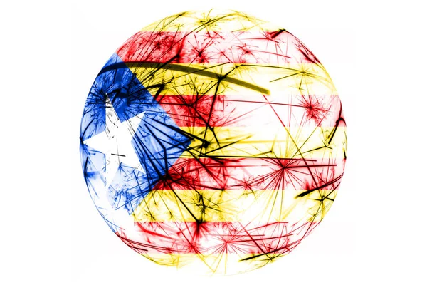 Catalonia Fireworks Sparkling Flag Ball New Year Christmas National Day — Stock Photo, Image