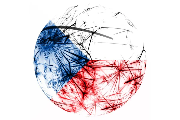 Cseh Köztársaság Tűzijáték Csillogó Labdát Zászló Karácsony Nemzeti Nap Dísz — Stock Fotó