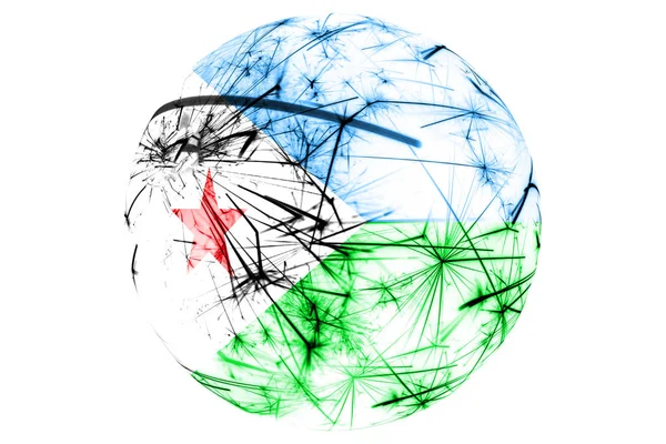 Dzsibuti Tűzijáték Csillogó Labdát Zászló Karácsony Nemzeti Nap Dísz Dekoráció — Stock Fotó