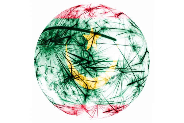 Mauretanien Fyrverkerier Mousserande Flagga Bollen Nytt Jul Och National Dag — Stockfoto