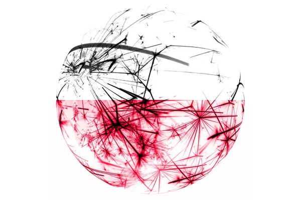폴란드 반짝이는 플래그 공입니다 크리스마스 국경일 — 스톡 사진