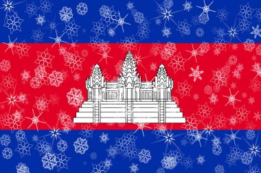 Kamboçya kış kar taneleri bayrak