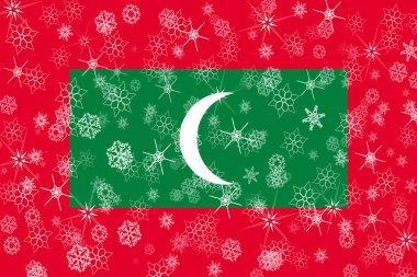 Maldivler kış kar taneleri bayrak