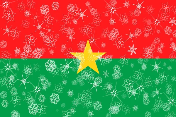 Burkina Faso téli hópelyhek zászló — Stock Fotó