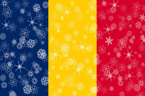 Tchad vinter snöflingor flagga — Stockfoto