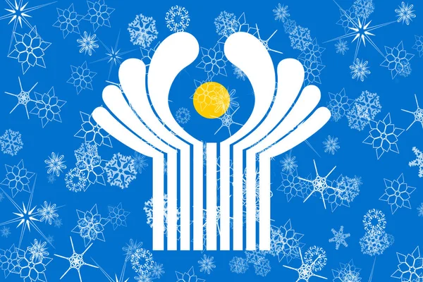 Commonwealth winter snowflakes flag — Stock Photo, Image
