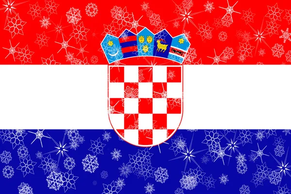 Croacia invierno copos de nieve bandera —  Fotos de Stock