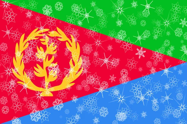 Eritrea téli hópelyhek zászló — Stock Fotó