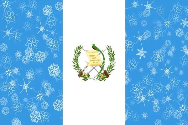 Guatemala flocons de neige hiver drapeau — Photo