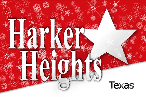 Harker Heights, Texas winter snowflakes flag background. United States of America — Stock Photo, Image