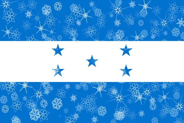 Honduras hiver flocons de neige drapeau — Photo