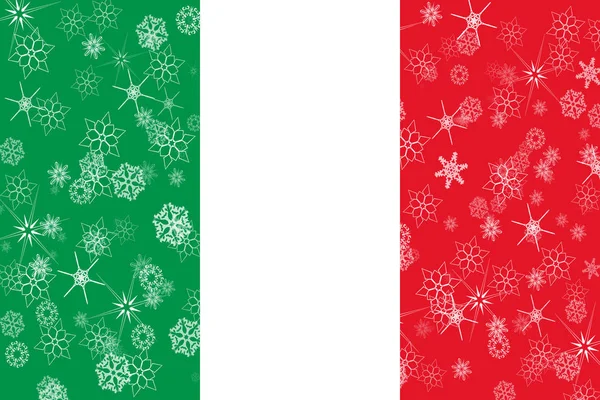Italien Winter Schneeflocken Flagge — Stockfoto