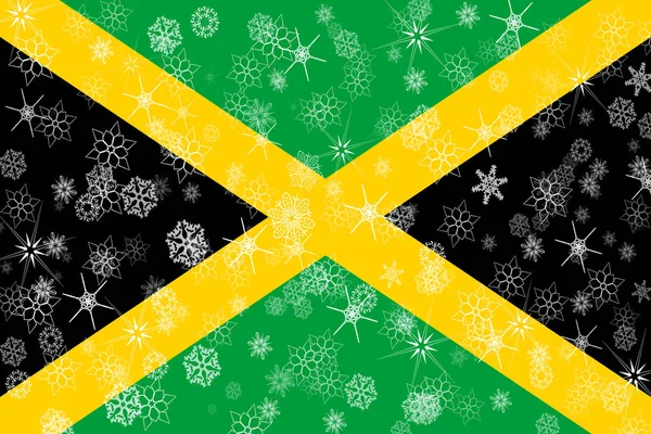 Jamaica invierno copos de nieve bandera —  Fotos de Stock