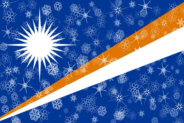 Marshall Islands winter snowflakes flag — Stock Photo, Image