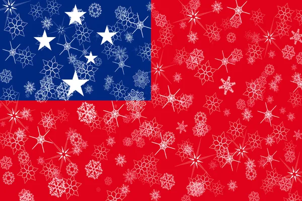 Samoa vinter snöflingor flagga — Stockfoto